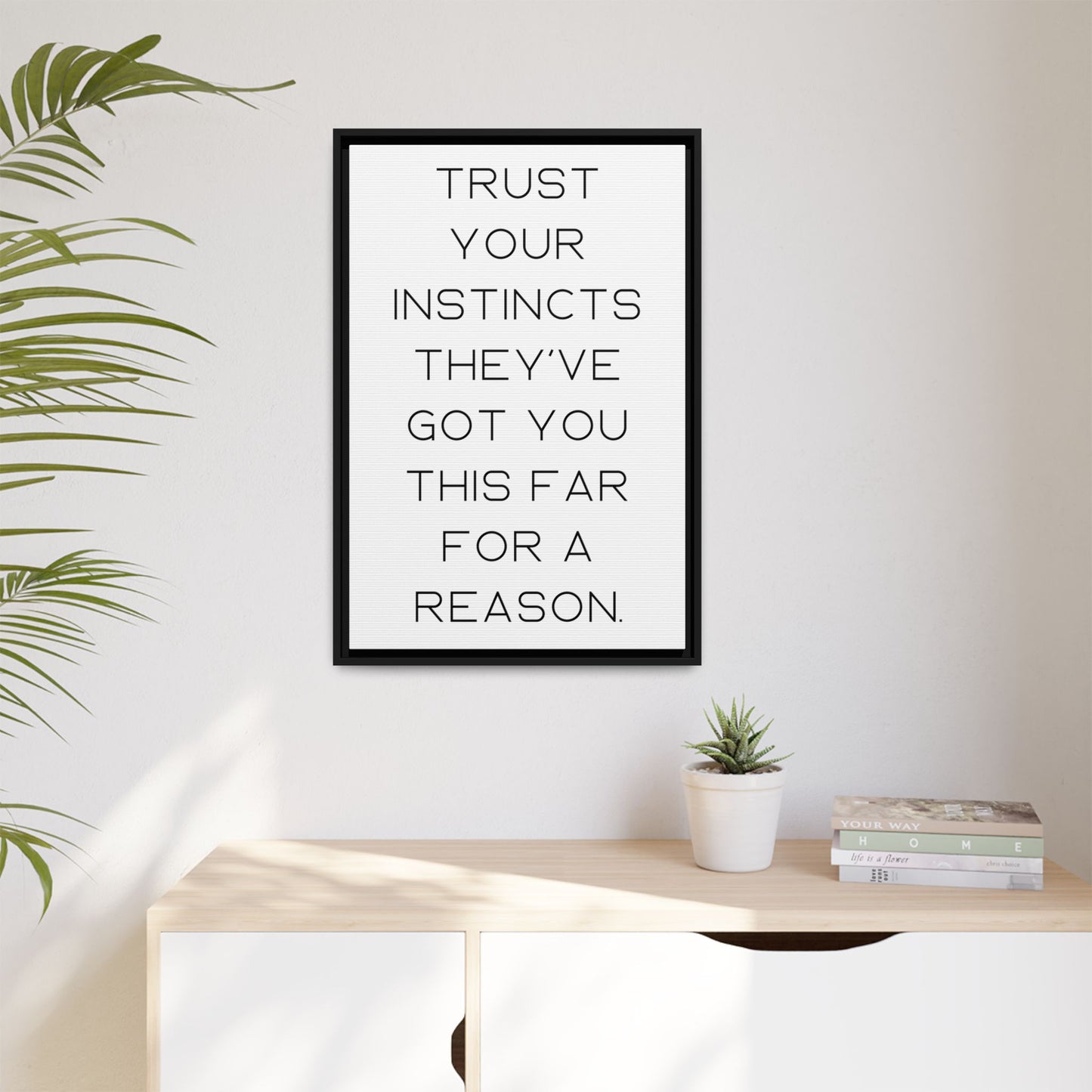 Motivational Salon Canvas – 'Trust Your Instincts' Wall Art