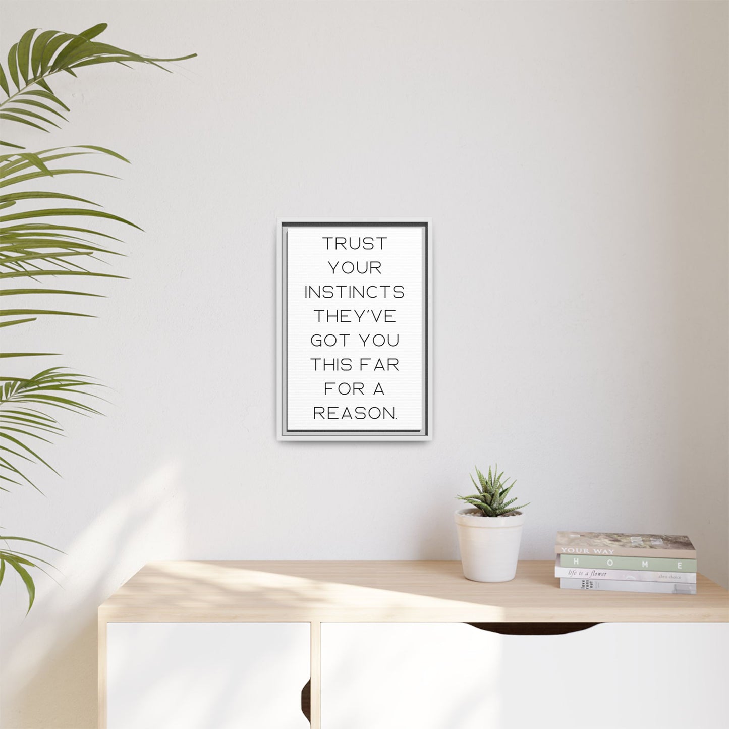 Motivational Salon Canvas – 'Trust Your Instincts' Wall Art