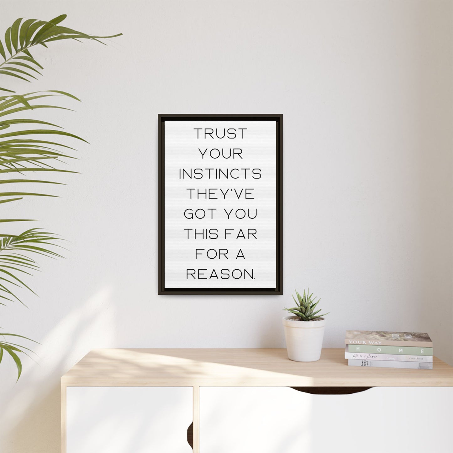 Motivational Salon Canvas – 'Trust Your Instincts' Wall Art