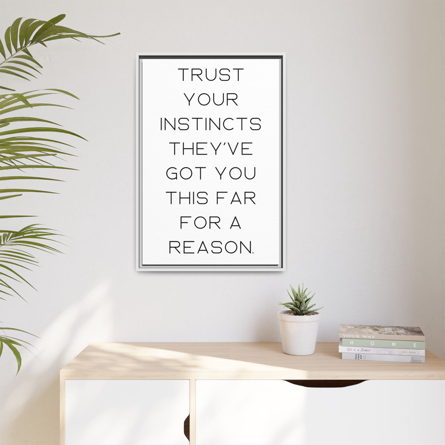 Motivational Salon Canvas – 'Trust Your Instincts' Wall Art