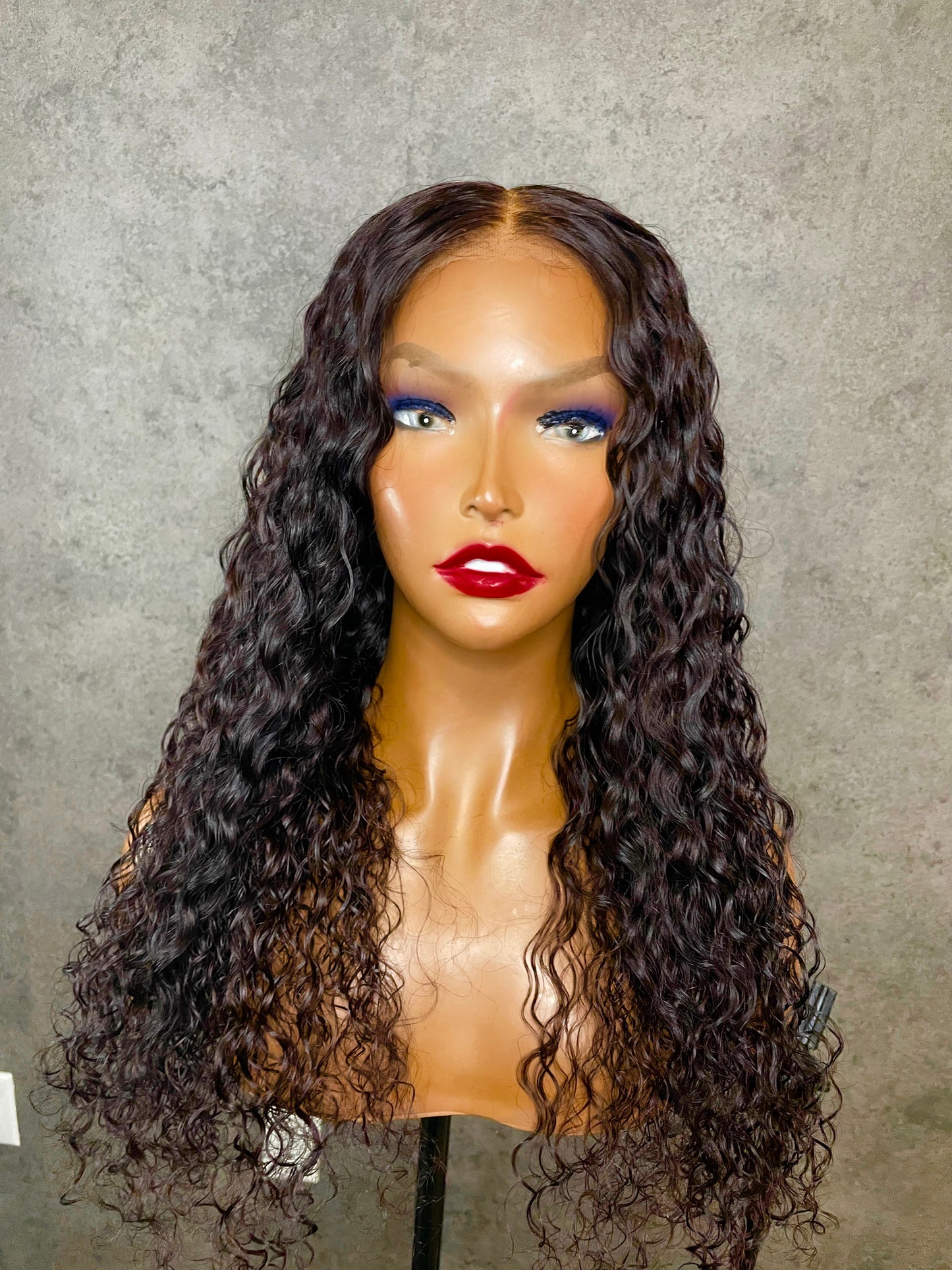 Red Tinted Deep Wave Wig – 5x5 Closure | 20”/22